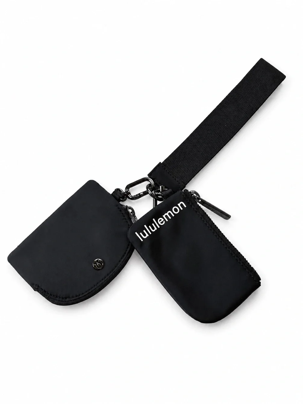 Lululemon Dual Pouch Wristlet Black Gunmetal